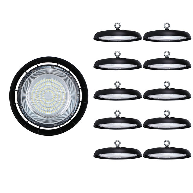 LOT10 - UFO Projecteur LED Industriel 100W, High Bay Lumière éclairage intérieur, pour Entrepôt Garage Usine Atelier