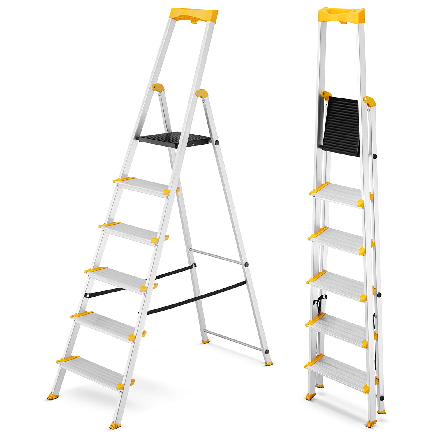 Drabina aluminiowa jednostronna 6 stopniowa DRABEST MAX szerokie stopnie 150kg