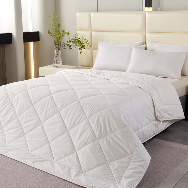 Piumino estivo leggero naturale in lana e cotone 400 g/m²