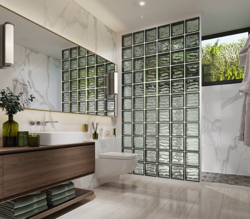 Profilo rettangolare in alluminio satinato per la finitura dei vetromattone | Dimensioni: 200x8,5x0,8 cm | Unità di vendita: 1 profilo da 200 cm - 2