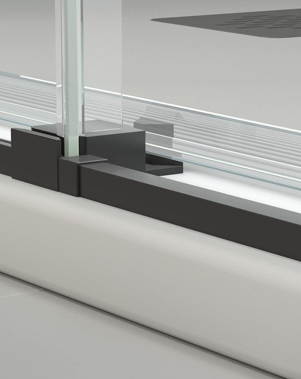 Parete doccia scorrevole rettangolare | Anteriore 120 - Laterale 70 cm | Box doccia | Vetro 6mm Anticalcare 195cm Altezza | Nero Trasparente - 7