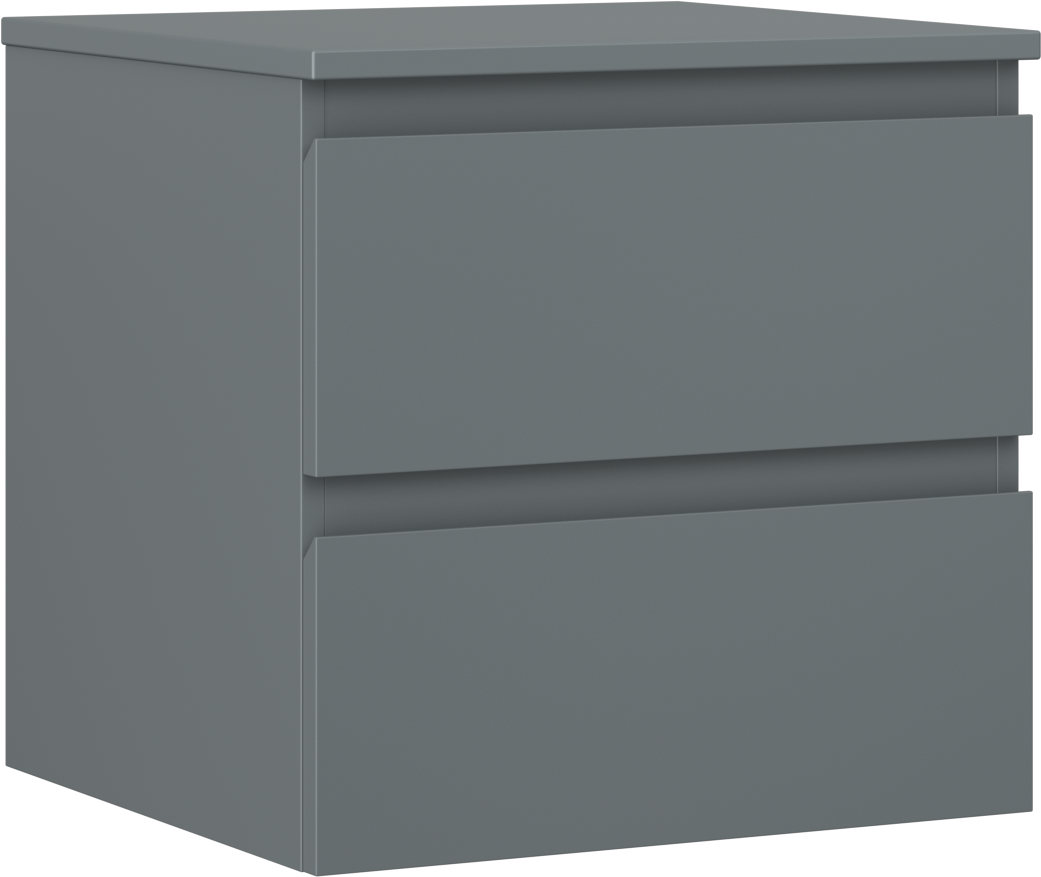 Mexen Orio szafka łazienkowa podumywalkowa 50 cm z blatem, 2 szuflady, grafit mat - 91A10-05047-2-BFFC66
