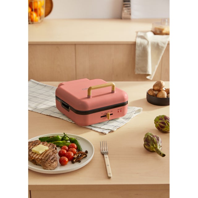 CREATE - STONE STUDIO PRO - Wielofunkcyjny grill do kanapek z otwieraniem na 180º - Terracotta
