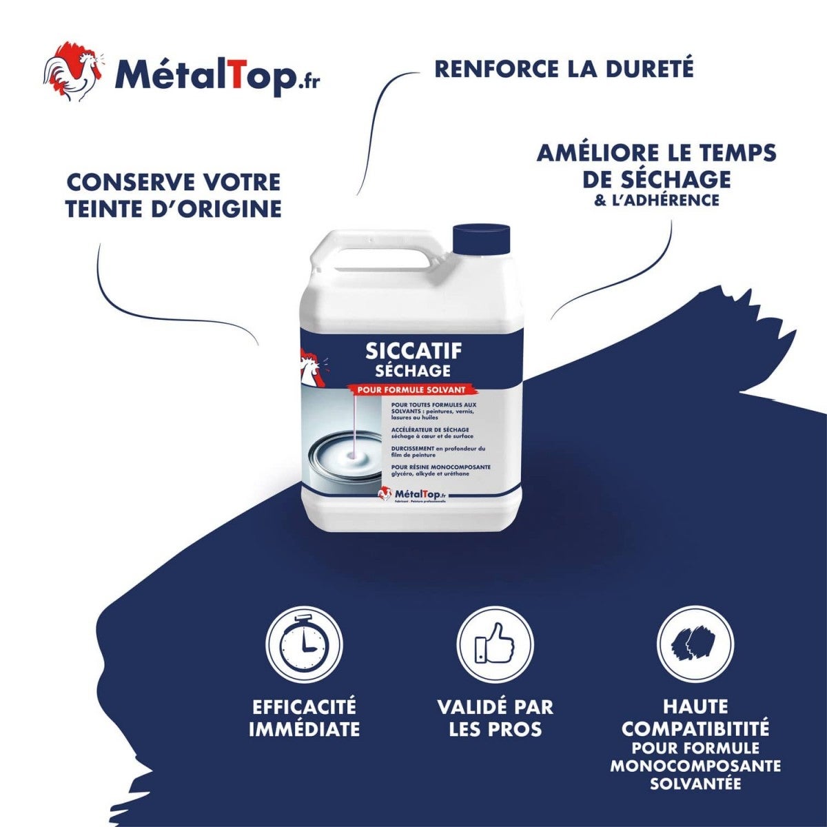 Siccatif Sechage - 1 L - Métaltop - 3