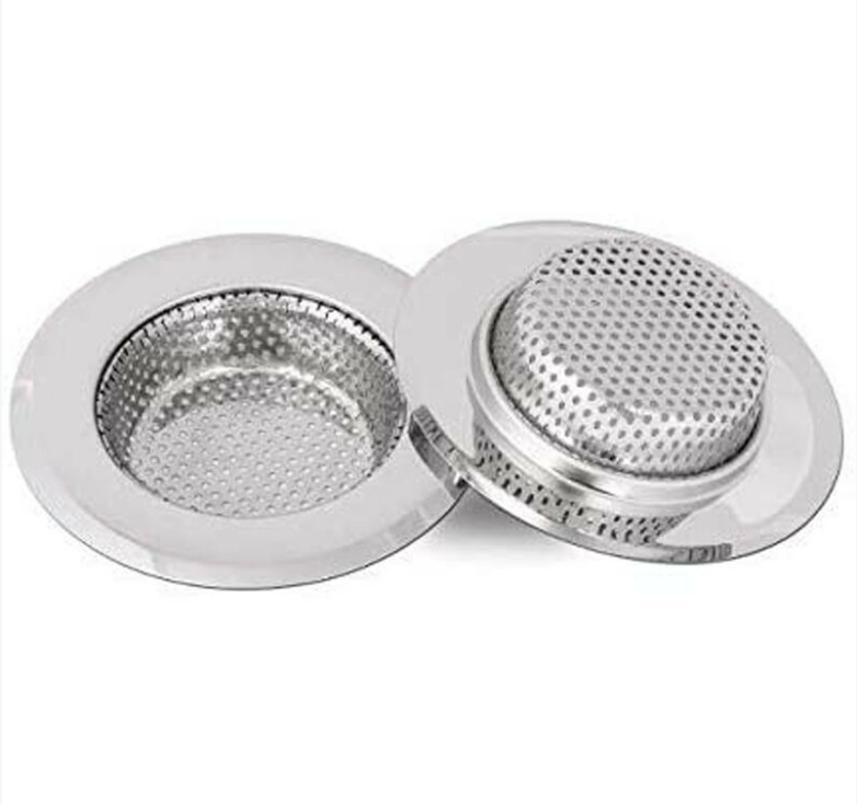 Sitko do zlewu kuchennego, sitko do zlewu ze stali nierdzewnej, kratka do zlewu kuchennego, głębokość 18 mm, 2 sztuki 2,75 cala/7 cm (małe)