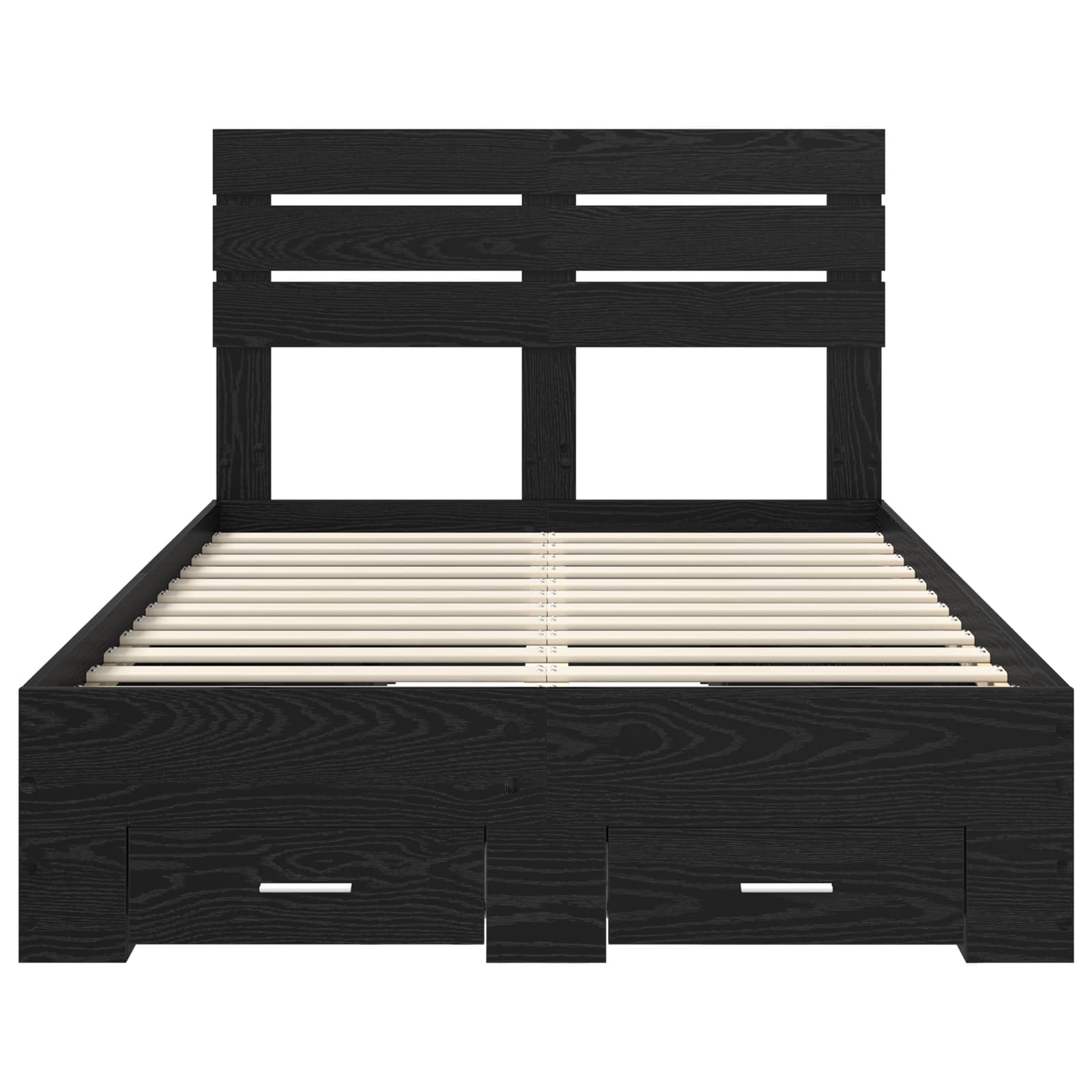 Cadre de lit en panneau de bois, chêne noir, pour la chambre, 135 × 190 cm - 8