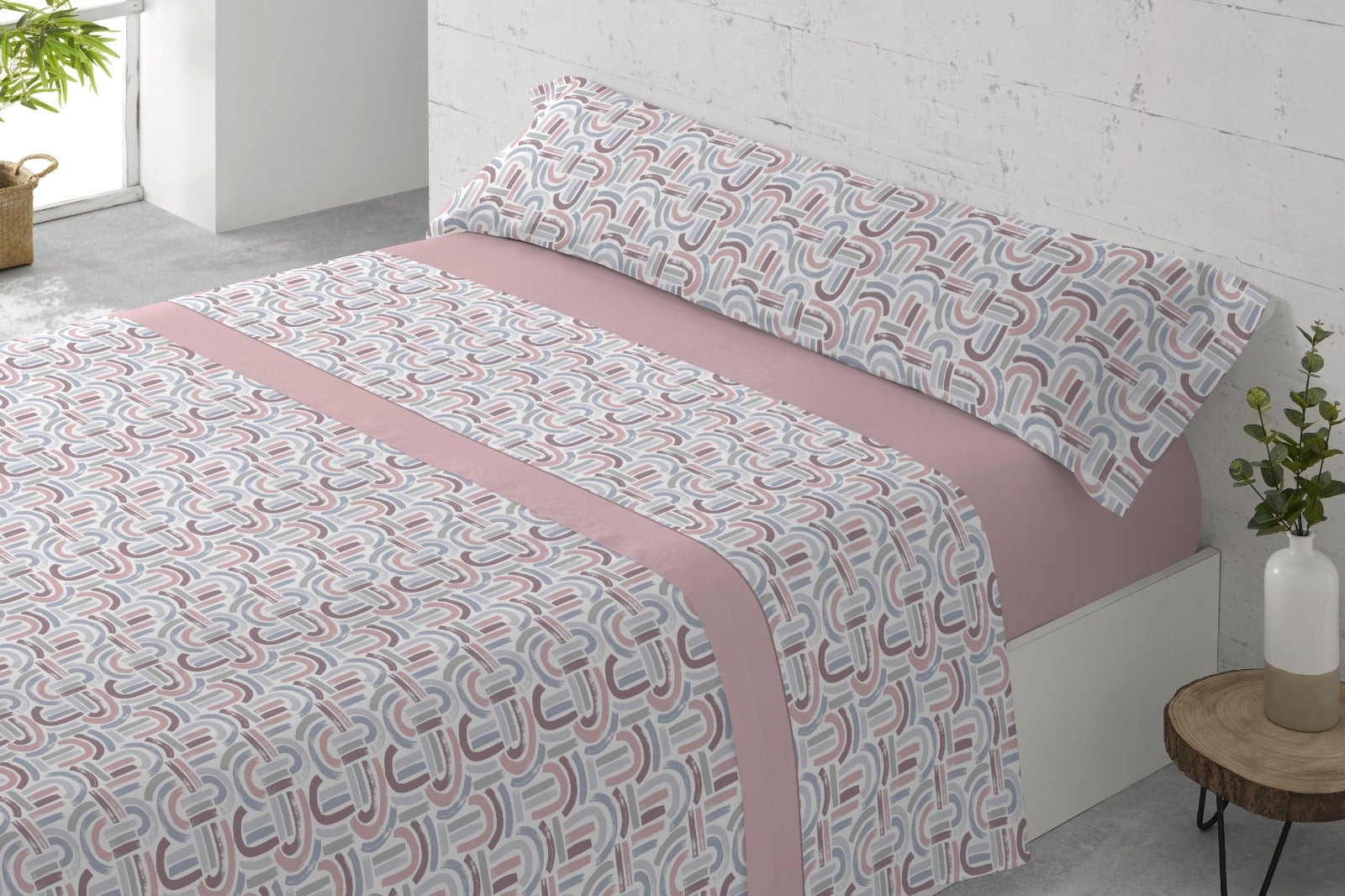Juego de sábanas tres piezas cama de 105cm arc rosa donegal collections