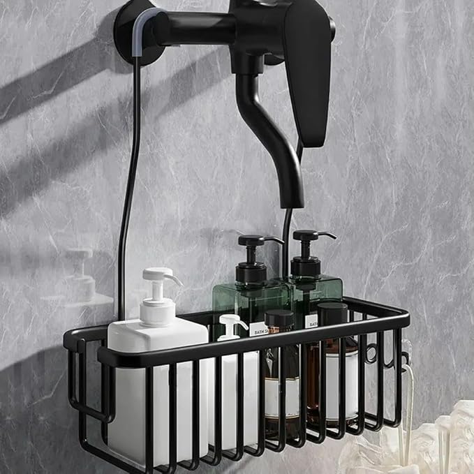 Etagere Douche Sans Percage, Etagere Rangement,Accessoire Salle De Bain Noir 97018389