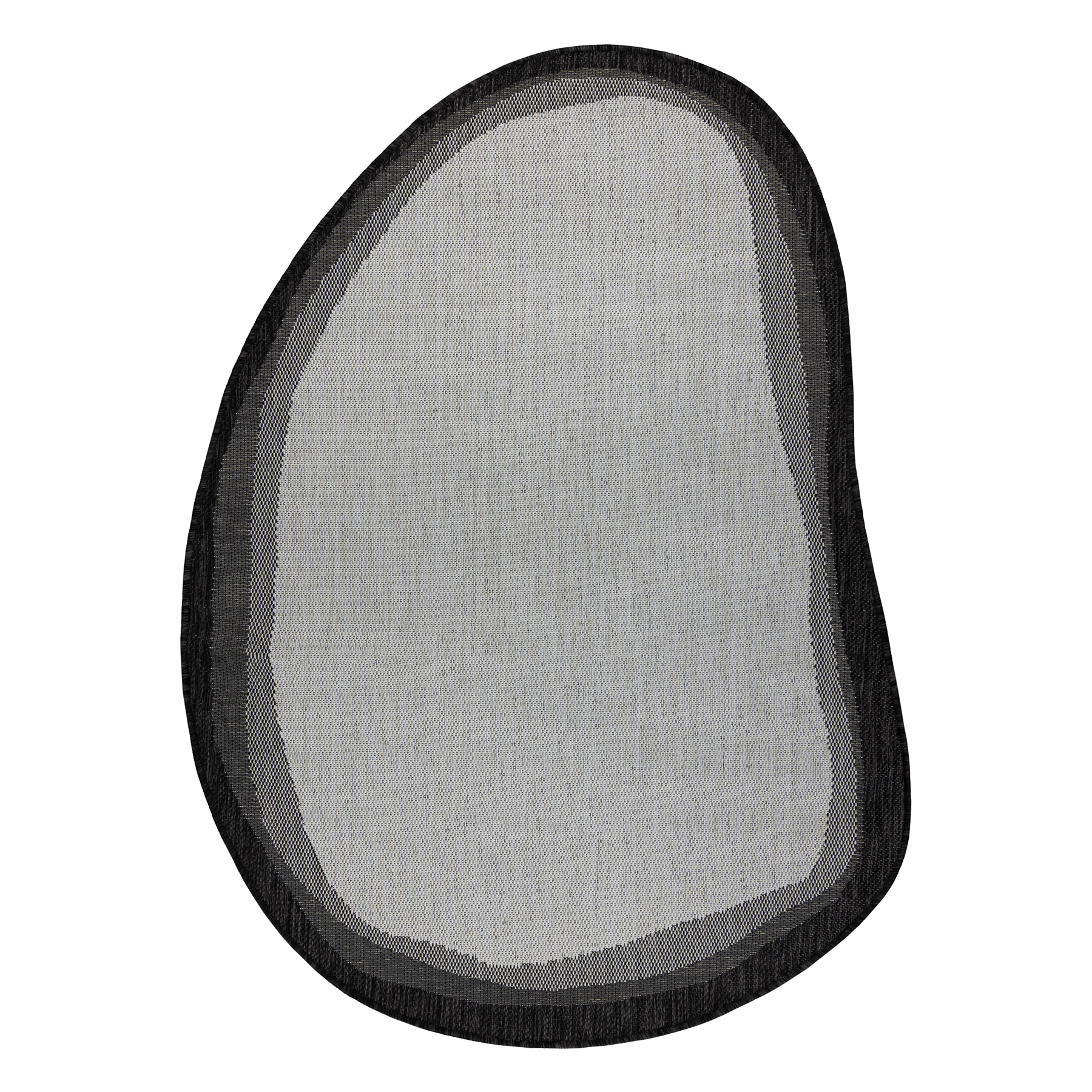 Dywan ORGANIC 2125 sizal Kamień ecru / czarny - naturalny, nowoczesny nieregularny kształt 160x220 cm