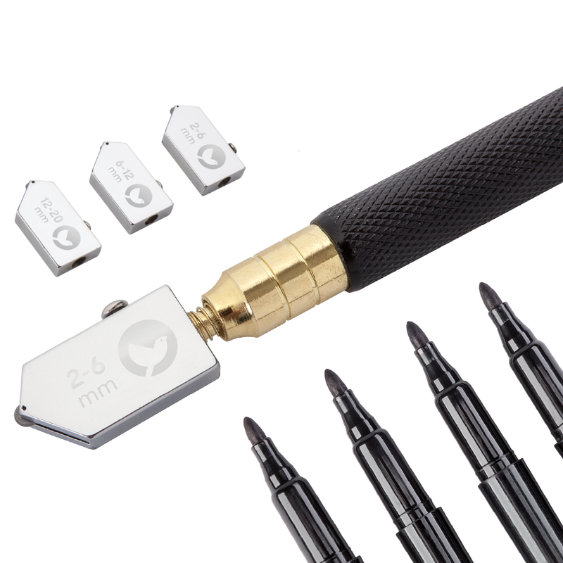 ZESTAW Verlinger Nóż olejowy do cięcia szkła VER-2101 1 szt. + Marker budowlany VPM-692 4 szt.