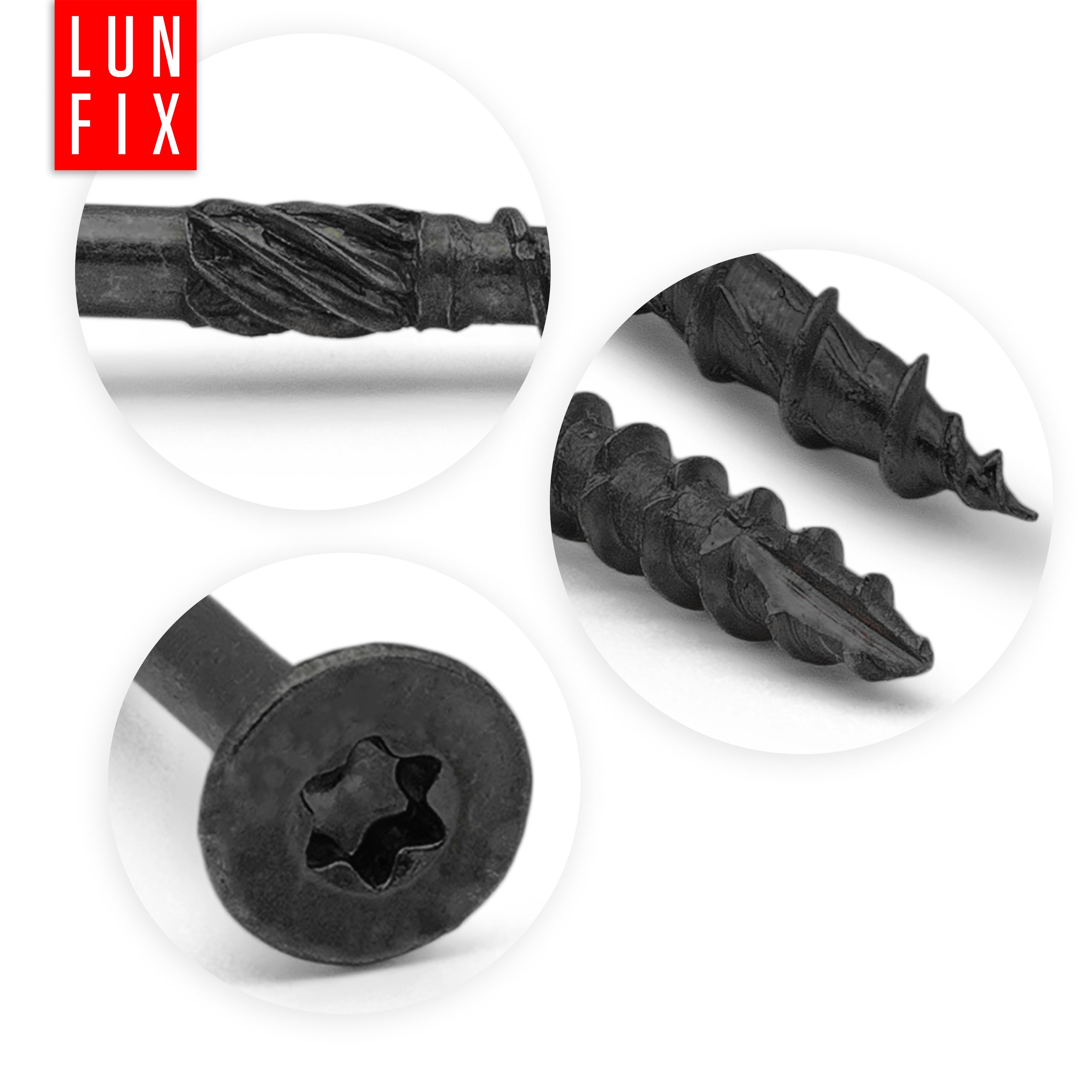Wkręty ciesielskie czarne stożkowe 5x120mm 20szt. - 3