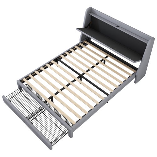 Letto Matrimoniale Imbottito 180x200 Con Contenitore E Testiera Illuminata – Meccanismo Idraulico, Porte USB E Luci Laterali (Beige)