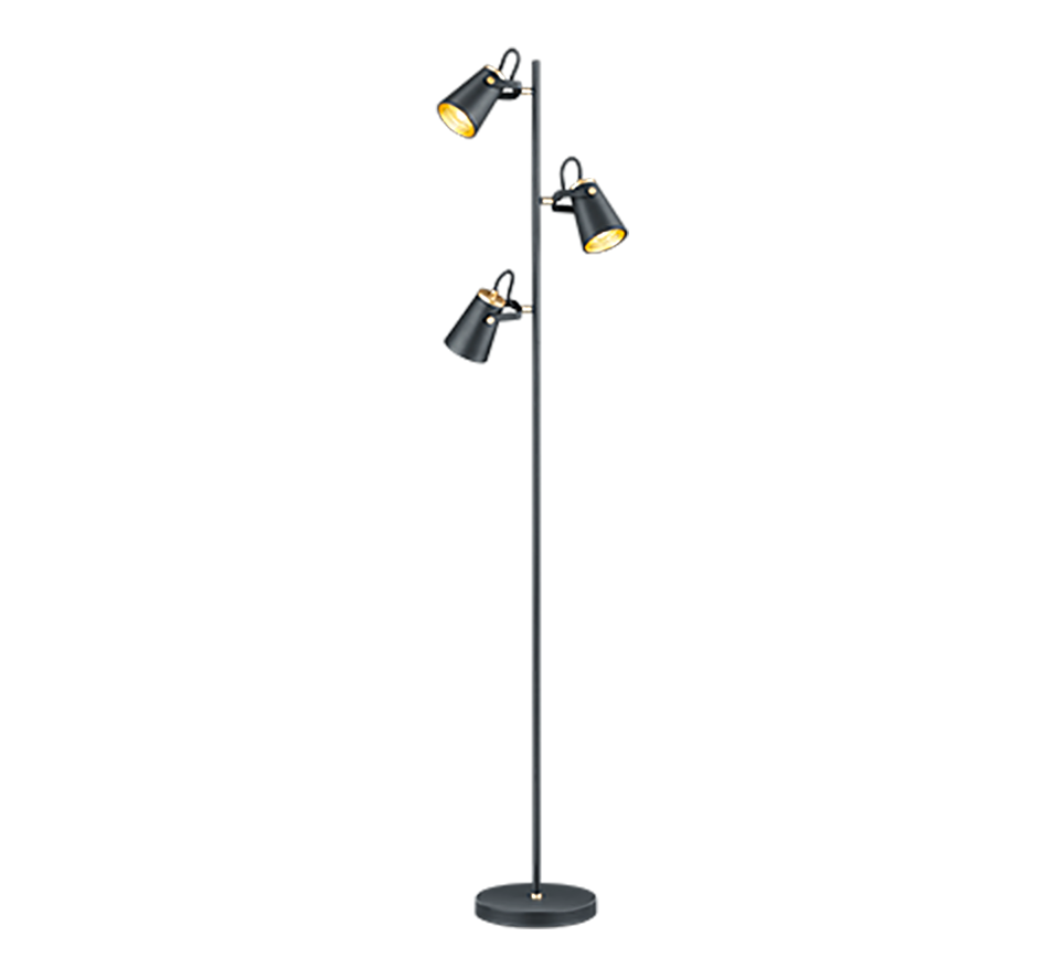 Lampa podłogowa stojąca Edward czarna 3xE14x40W wym: 160 x 38 x 23 cm metal Trio