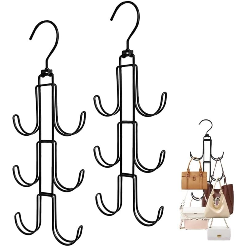 Organizer Per Sciarpe Con 12 Ganci – Set Da 2 Appendini Pieghevoli In Metallo Argento, Adatti Anche A Cravatte E Cinture