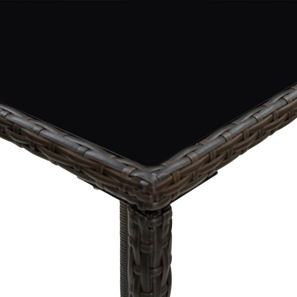 Mobile bar da giardino in 3 pezzi e cuscini in resina intrecciata marrone 02_0014499 - 7