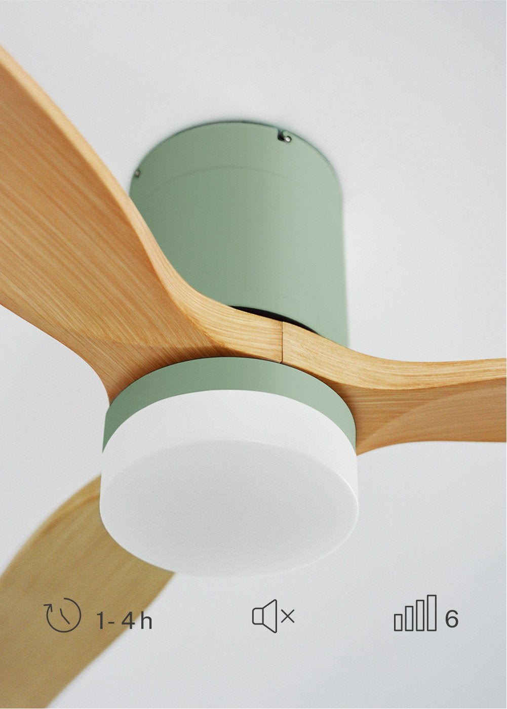 CREATE - WIND CALM M - Ventilateur de plafond silencieux 40W avec pales techniques en ABS Ø132cm avec eclaraige avec wifi - 6
