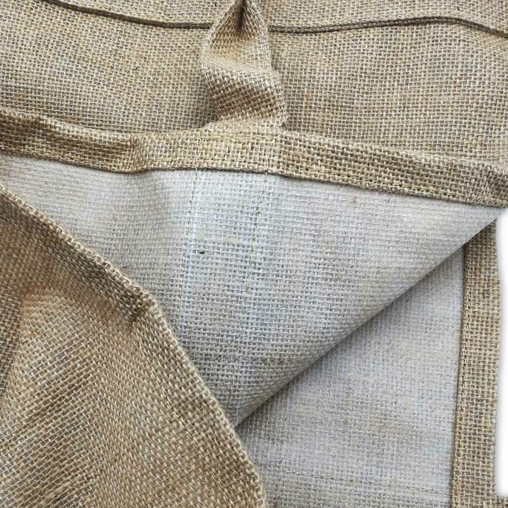 Sac à bûches en toile de jute - 64 x 30 x 39 cm - Transport bois de chauffage, pliable - 5