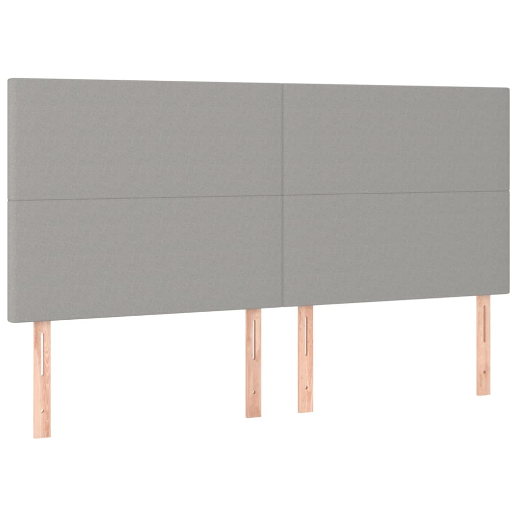 Cadre de lit sans matelas gris clair 160 x 200 cm en tissu - 9