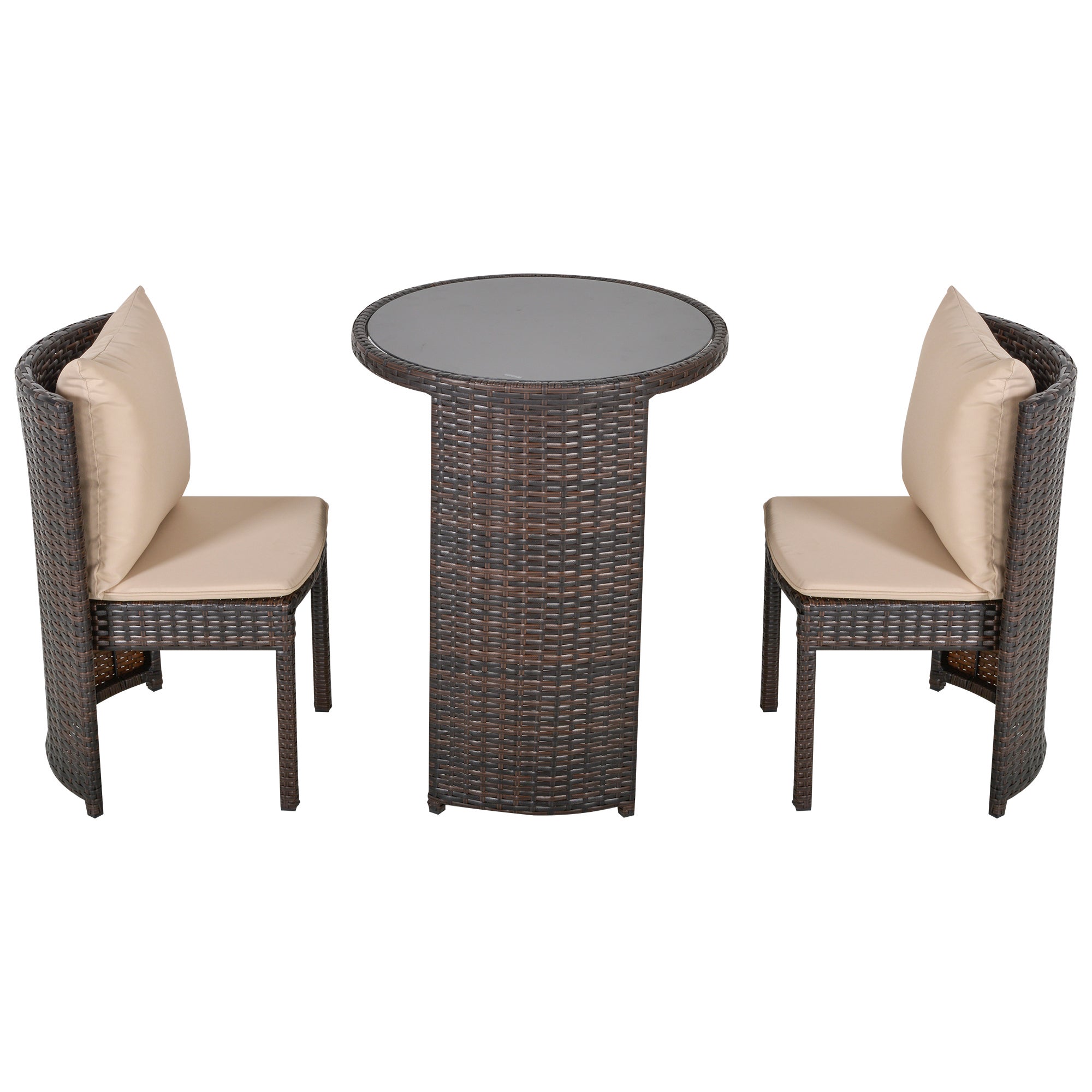 Set Giardino 3 Pezzi Outsunny - 2 Sedie E Tavolino In Rattan E Acciaio, Pieghevoli, Giallo E Nero - Foto 2