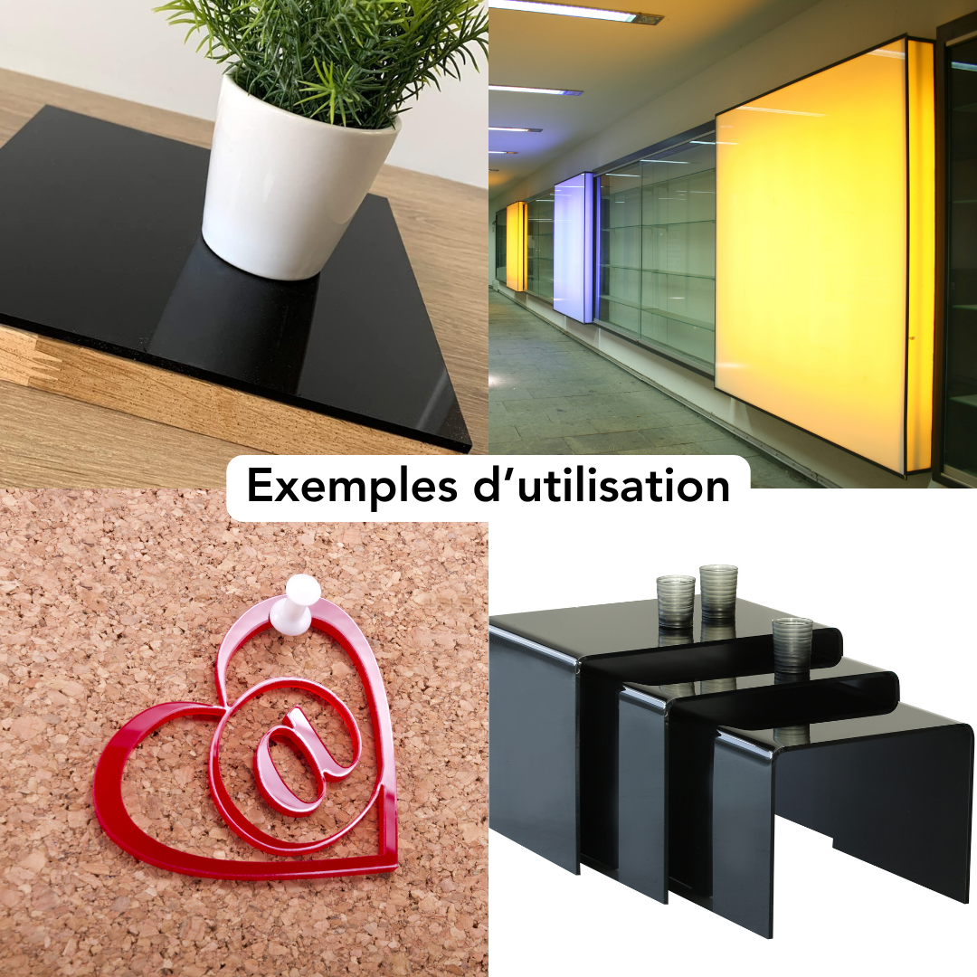 Plaque verre acrylique bleu 3 mm - 30 x 40 cm (300 x 400 mm) - Verre synthétique - Plaque PMMA XT - 5