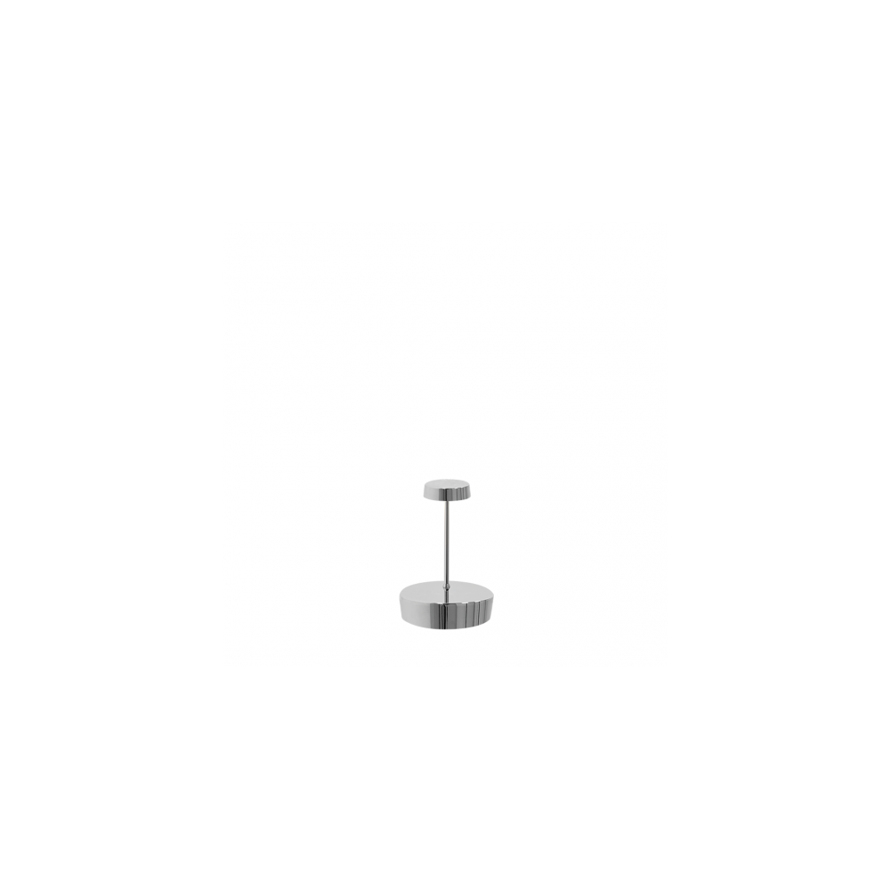 Lampa stołowa Swap mini pro LED, polerowany chrom, akumulatorowa i ściemnialna
