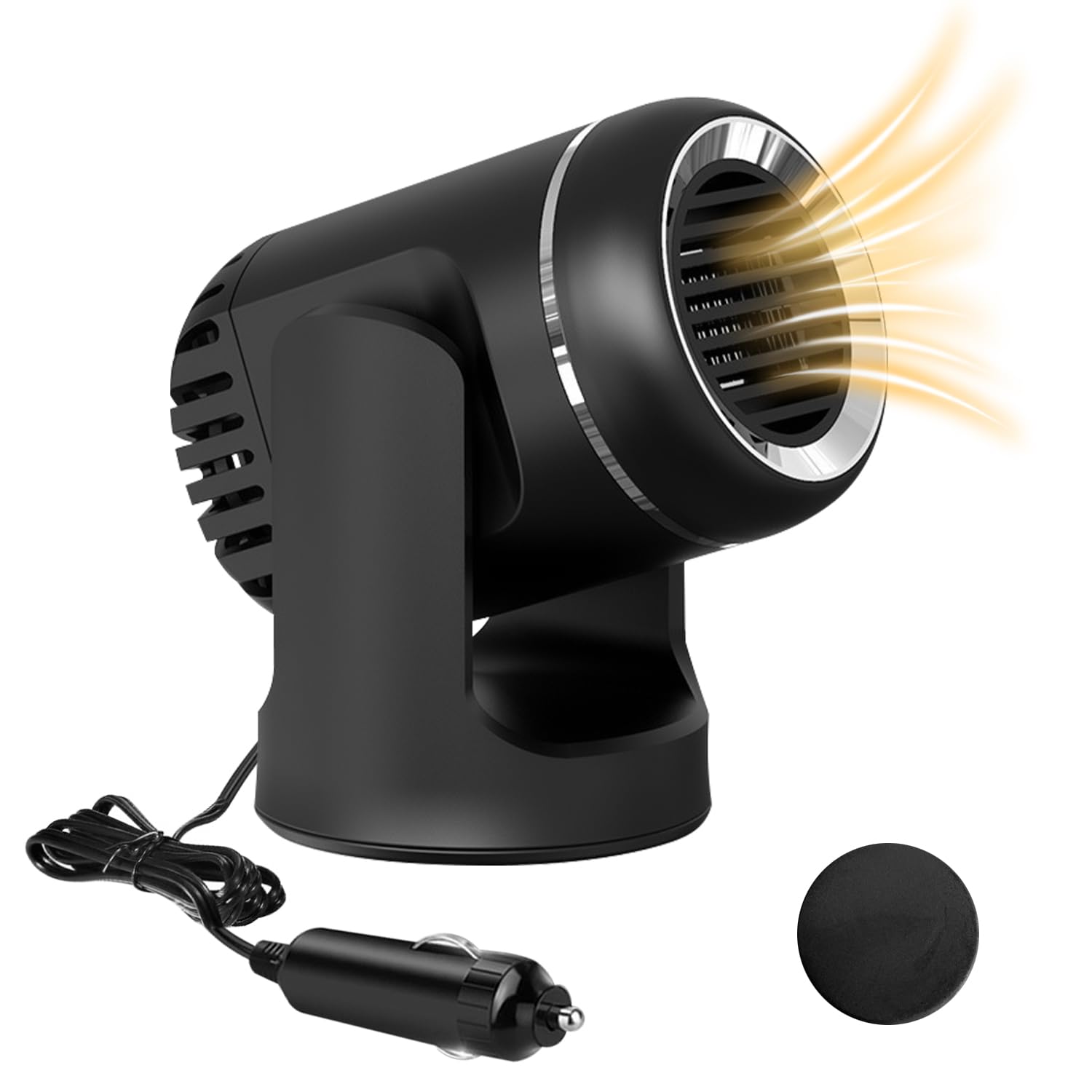 Towwoo Chauffage Soufflant Voiture 2 En 1 120W - Chauffage Et Ventilateur 12V Avec Rotation 360° Et Support Ventouse