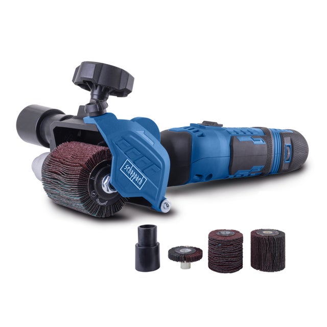Scheppach Ponceuse surfaceuse multi usage MRS500 - 300W - brosse Ø 60 mm - 1600-3000 tr/min - connecteur intégré pour raccorder un aspirateur