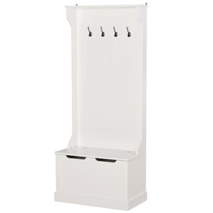 Appendiabiti HOMCOM Con Scarpiera, Stile Industriale, 3 Ripiani E 8 Ganci, In Metallo E Legno MDF, 72x34x185 Cm, Nero - 4