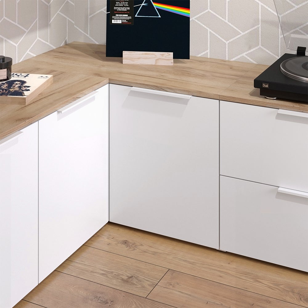 Vicco Cómoda esquinera Wido, Blanco/Sonoma, 80 x 50 cm con puerta - 4