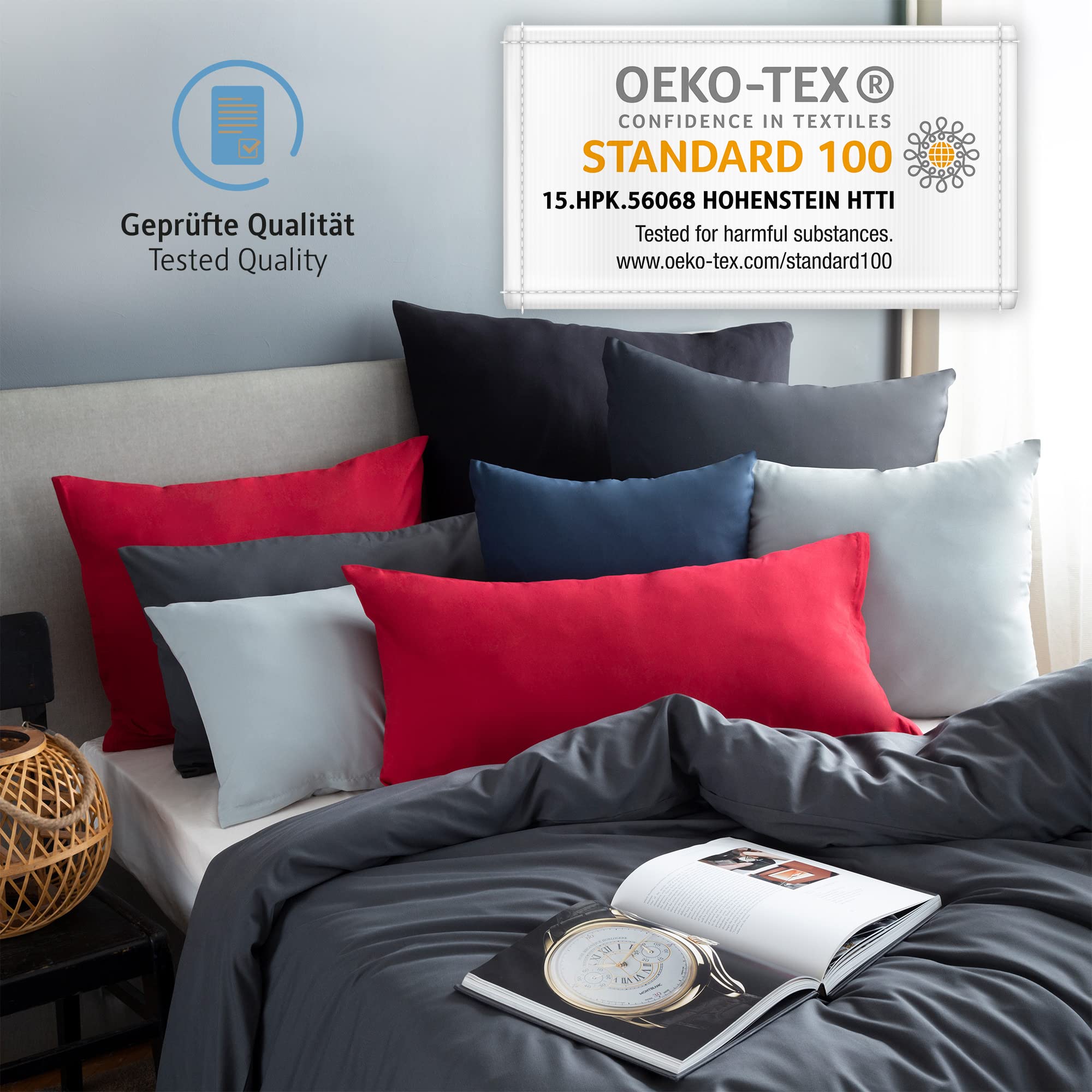 2 Federe Per Cuscino 61x61 Cm Con Motivo Astratto Moderno | Cuscini Quadrati Per Divano E Camera Da Letto | Biancheria Casa Morbida