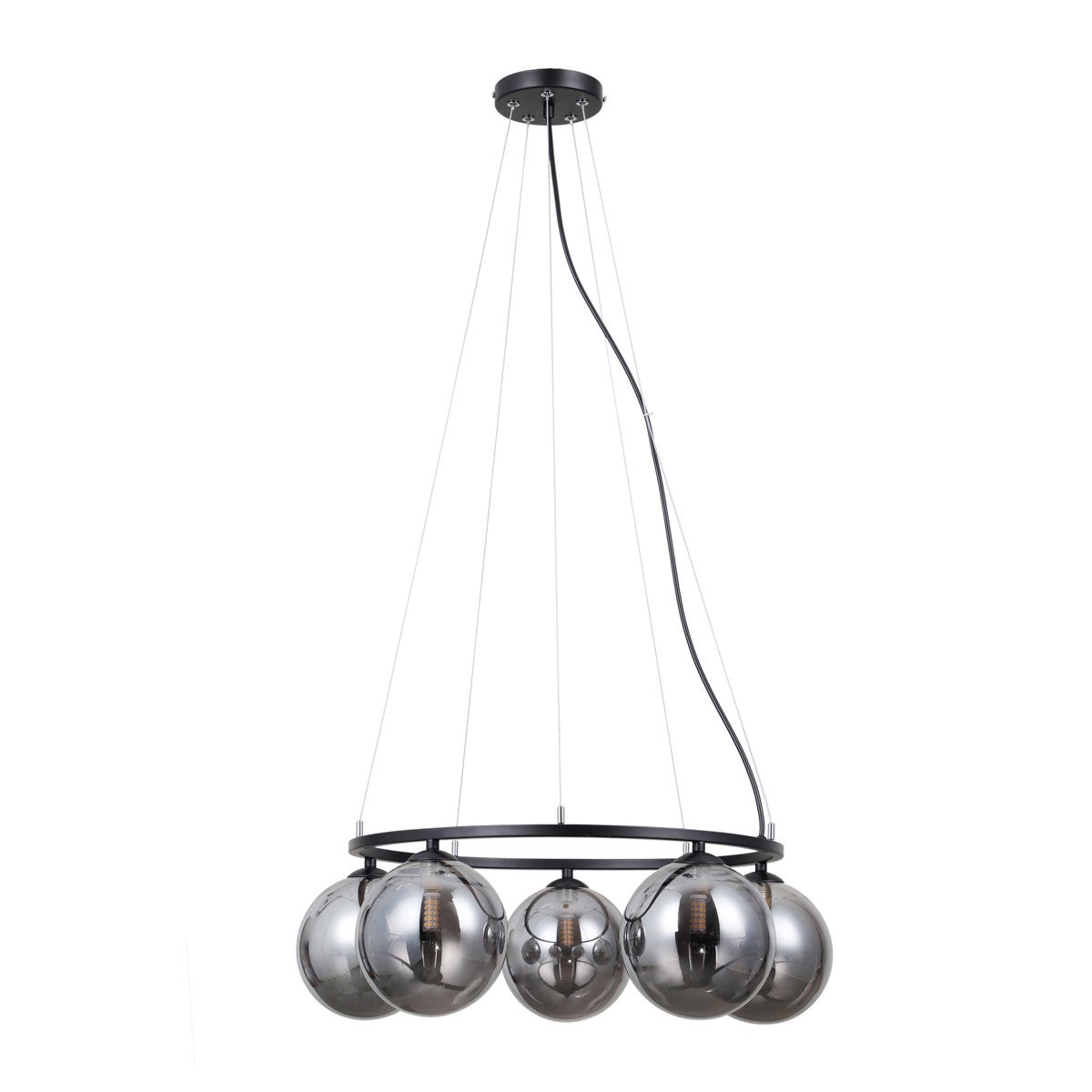 Lampa wisząca MOLITE czarna matowa 5 x G9 x 5W wym: 120 x 58 x 58 cm Italux