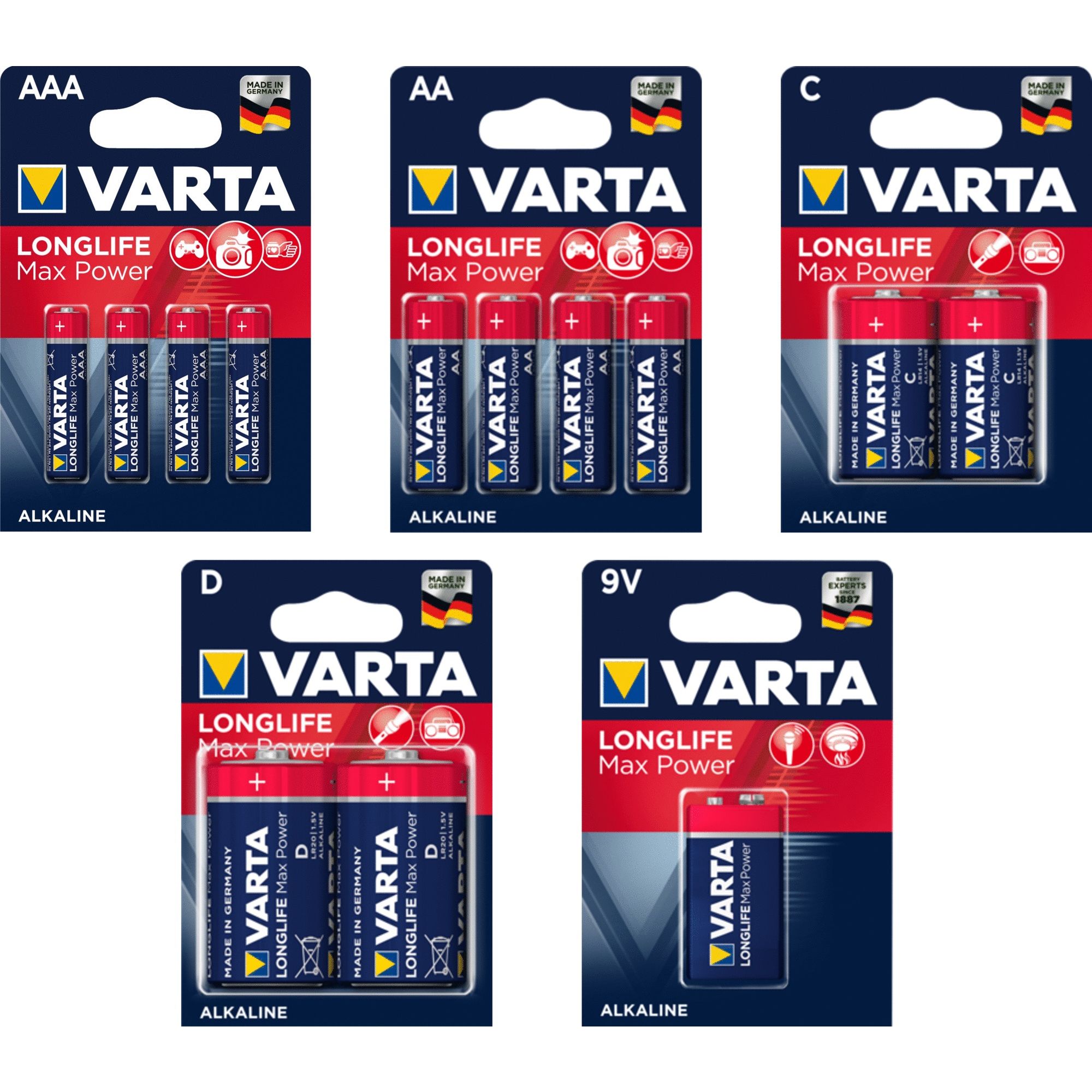 Varta - Blister 2 Piles Alcalines 1,5v Lr14 Longlife Max Power Varta - 2