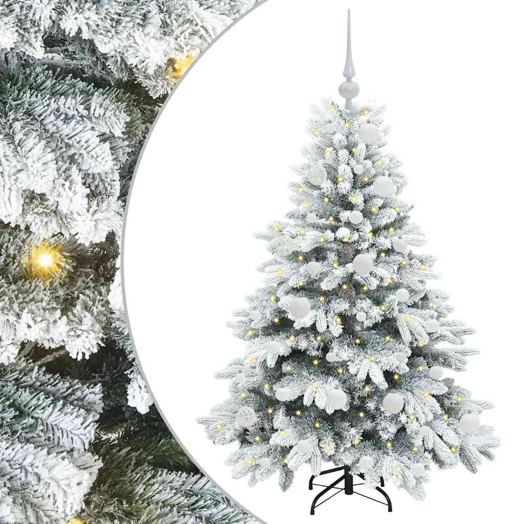 Sztuczna choinka z 150 diodami LED Zielony 120 cm PE i PVC
