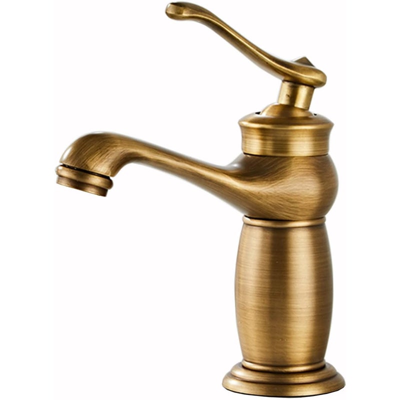 Kran umywalkowy do łazienki, kran łazienkowy retro (wersja krótka)