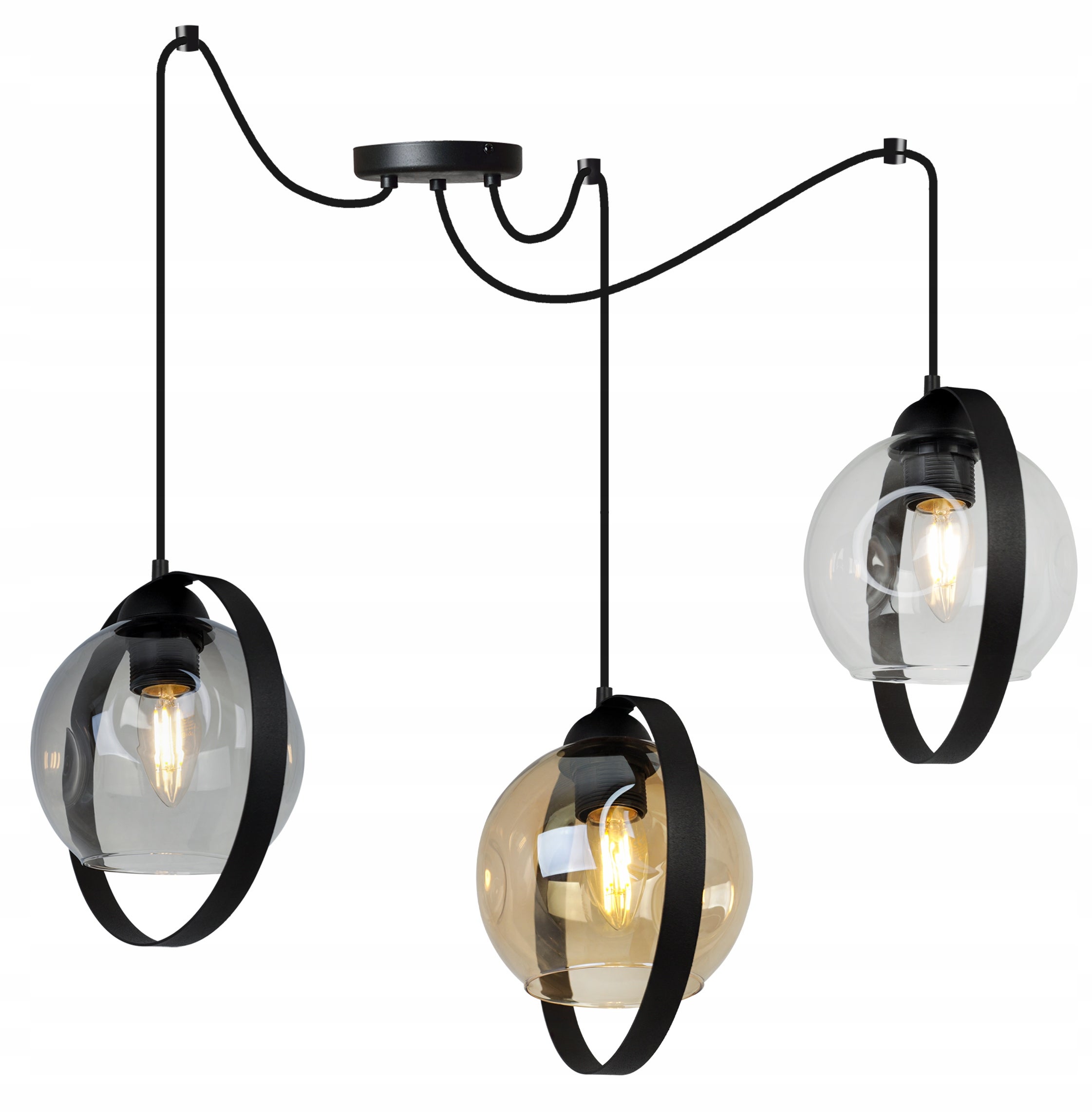 Lampa sufitowa wisząca Spider Ring Rio modern 3xE27 abażur pierścień wielokolorowy Light Home LH