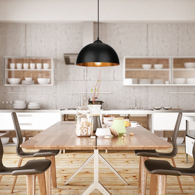 Suspension Métal Noir Mat Et Feuille Cuivre Interne Joe | Maisons Du Monde