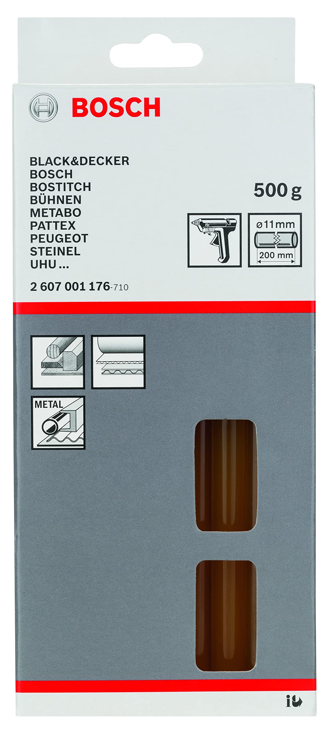 Bosch klej termotopliwy, 11 x 200 mm, 500 g, żółty -2607001176 - 3