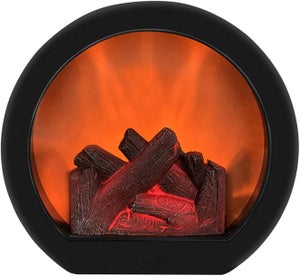 Lanterne Cheminée électrique Vintage à Effet Flamme LED - Alimentation USB Ou Piles, Décoratif Pour Noël, Intérieur Chaleureux