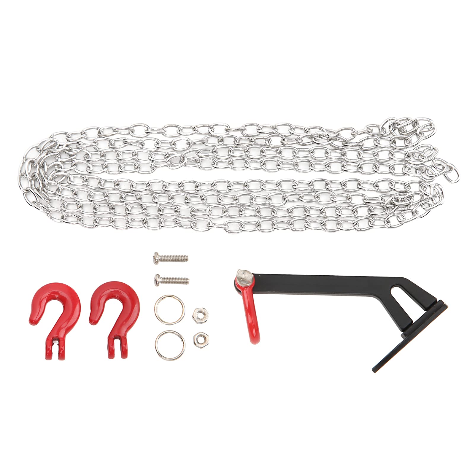 2 Anneaux De Remorquage Rouges – Crochets D-Ring 1/10 – Alliage Aluminium – Pour RC Crawler Axial SCX10 – Accessoire