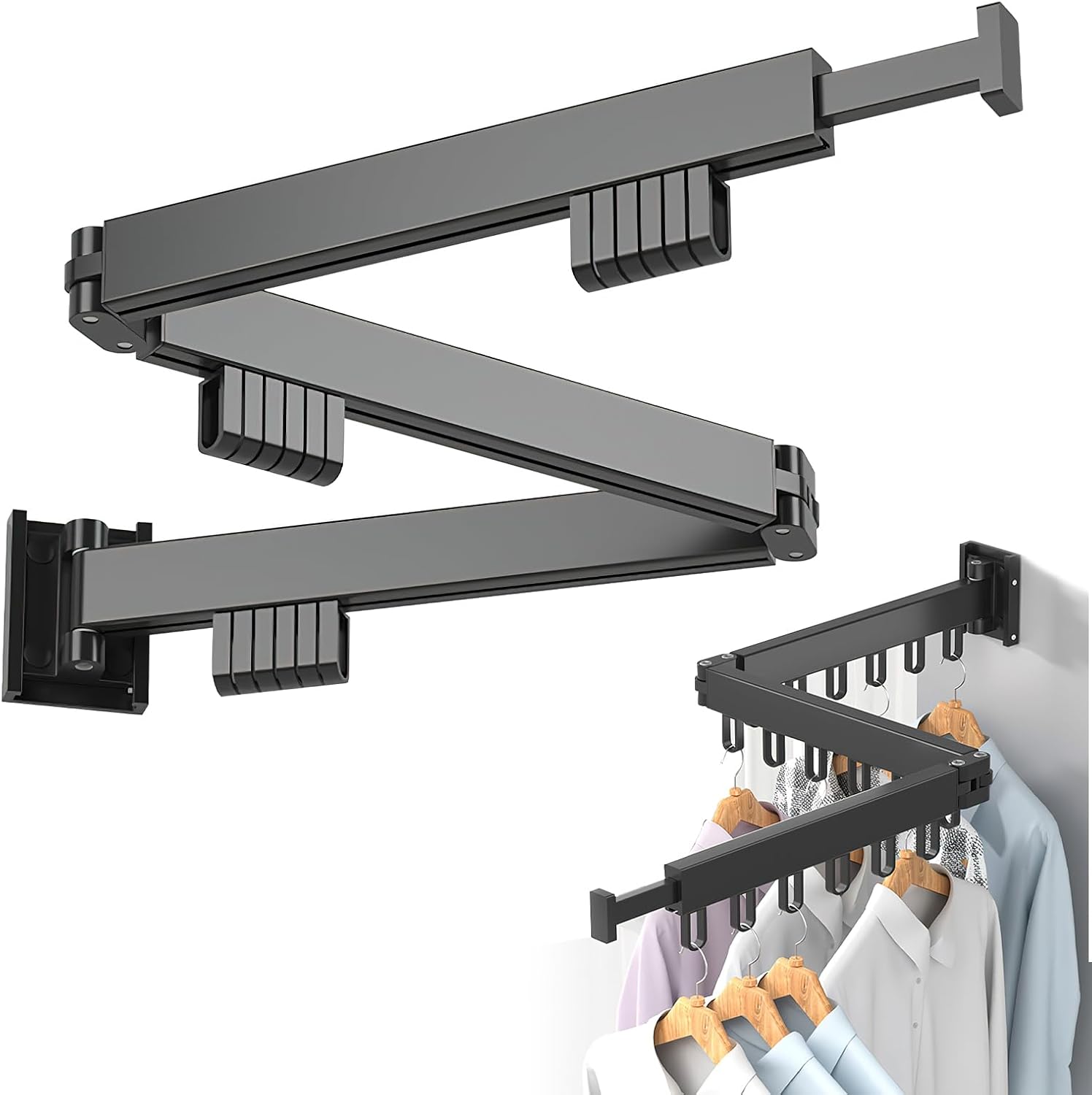  tendoir Mural Cintre Mural Porte v tements Pliable 3 tages Cintre 