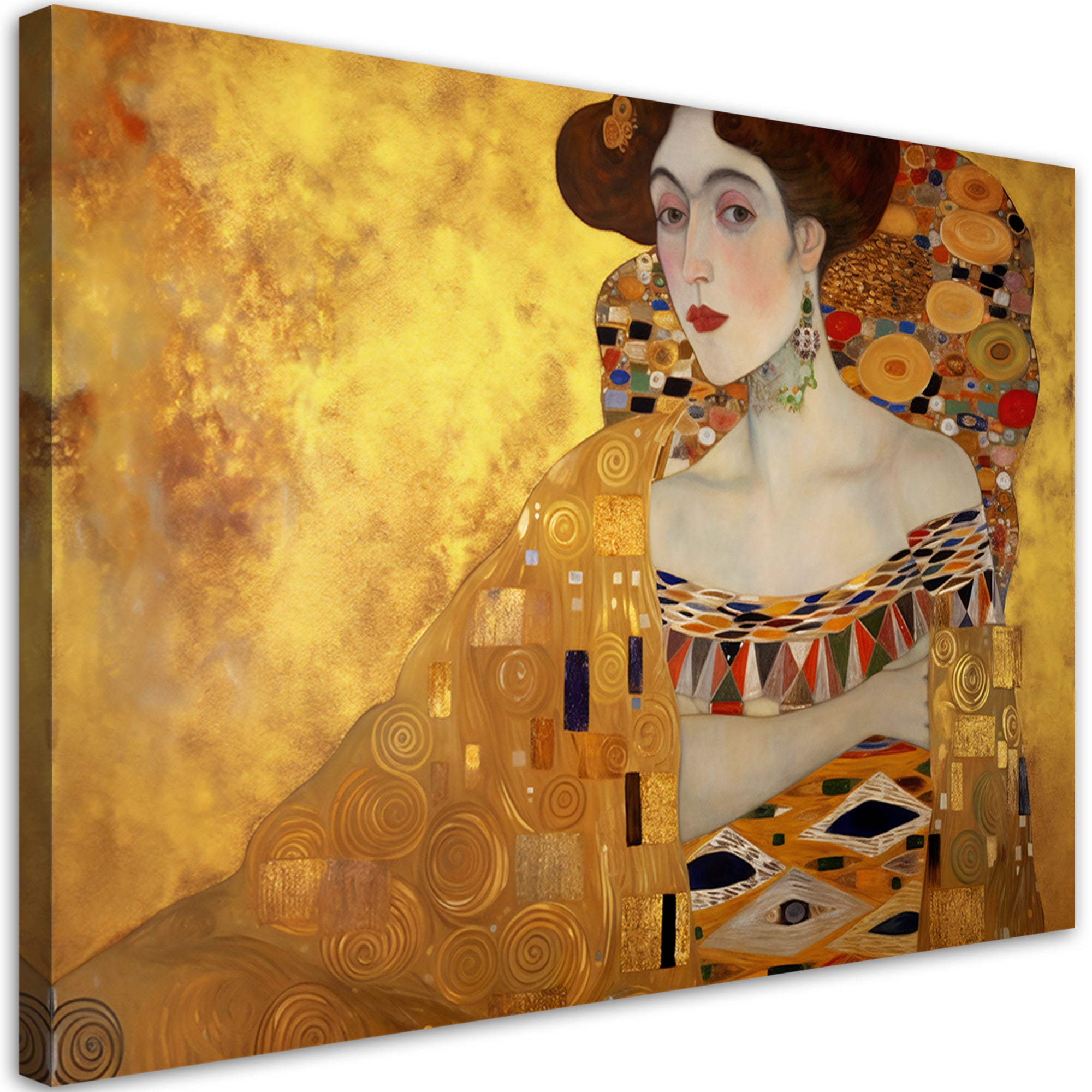 Obraz na płótnie, Złoty portret kobiety - G. Klimt 120x80