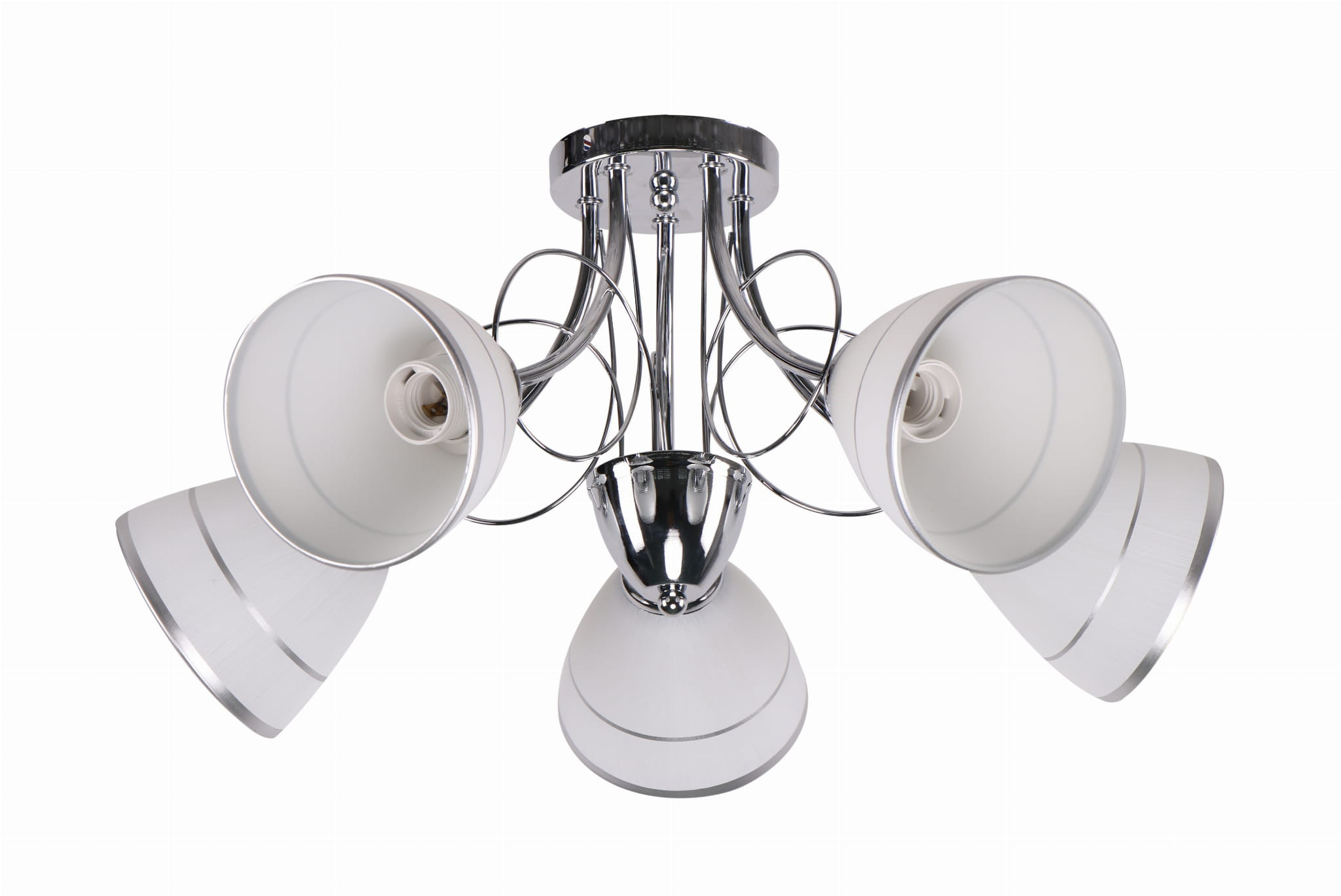 Lampa wisząca Elotte chromowana biała 5xE27x40W wym: 27 x 58 x 58 cm metal Candellux