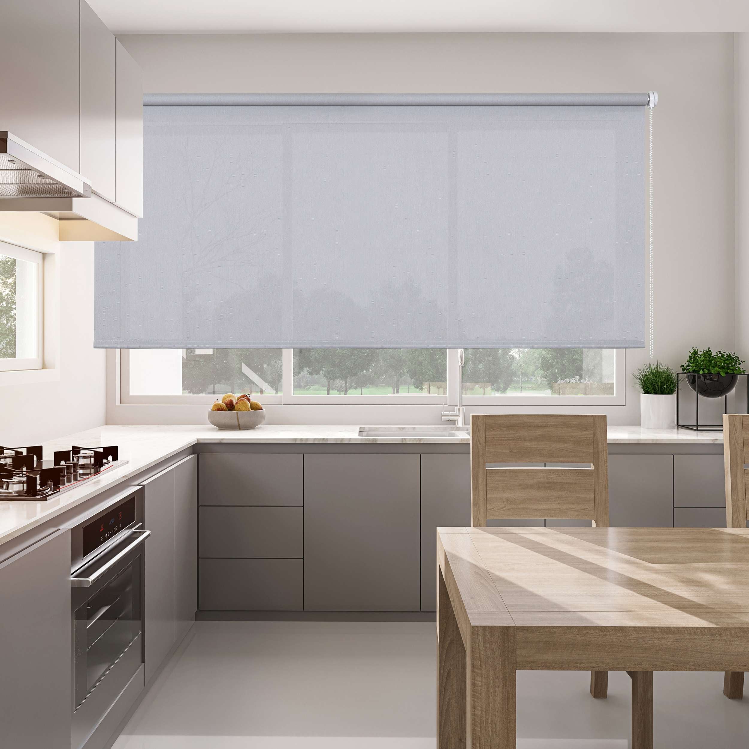 Estores Screen translucido y aislamiento térmico Estor estor enrollable con tejido técnico Gris, 160 x 250 cm - 2