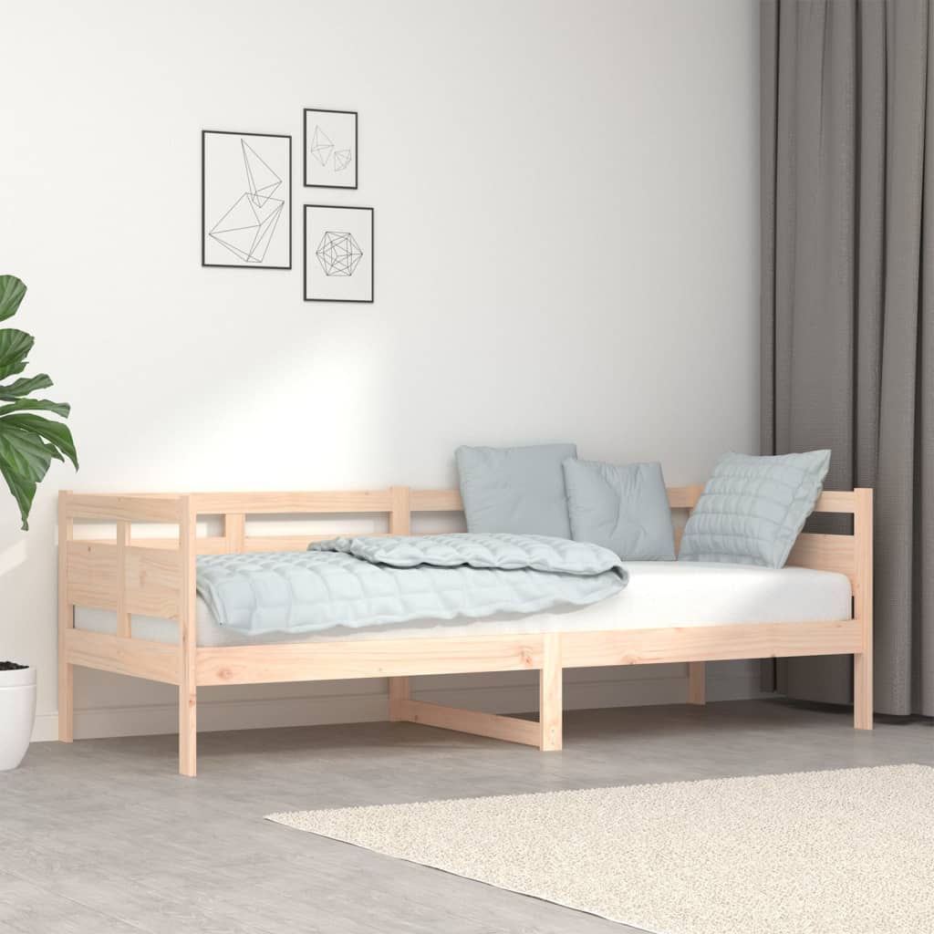 Łóżko Dzienne Drewniane Brązowe Rama Łóżka Ze Stelażem Sofa 80x200 cm
