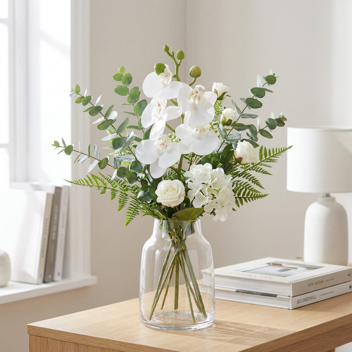 Ordhdee Orchidée Phalaenopsis artificielle blanche 32 cm | Leroy Merlin