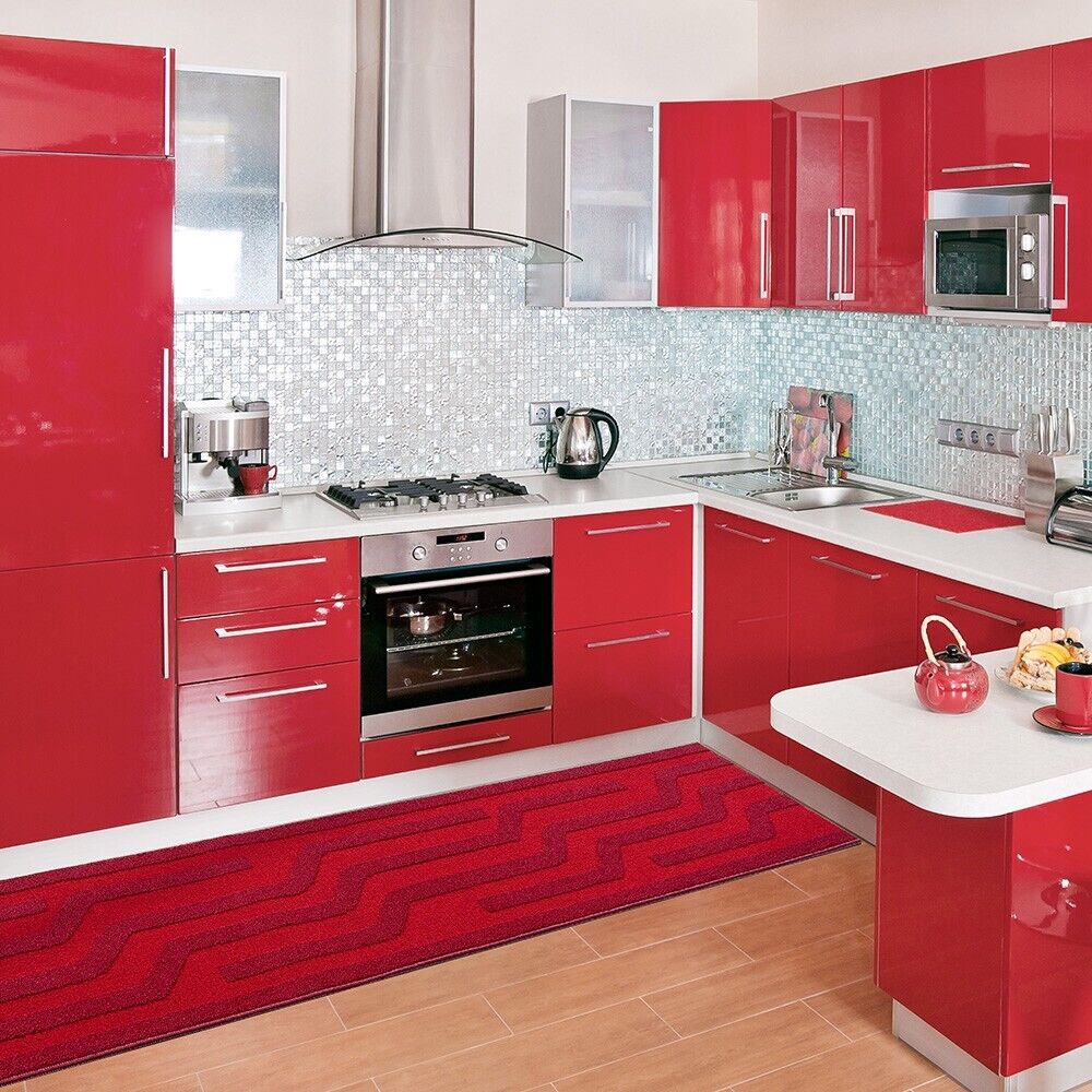 Lavabile In Lavatrice Tappeto Cucina 3D A Righe Arancione - Passatoia Morbida Antiscivolo Made In Italy Tappeto Ingresso - Foto 9
