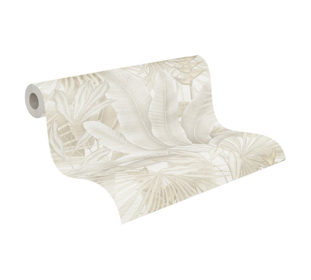 Papel Pintado Hojas Ave del Paraiso Beige Claro 396474 - 5