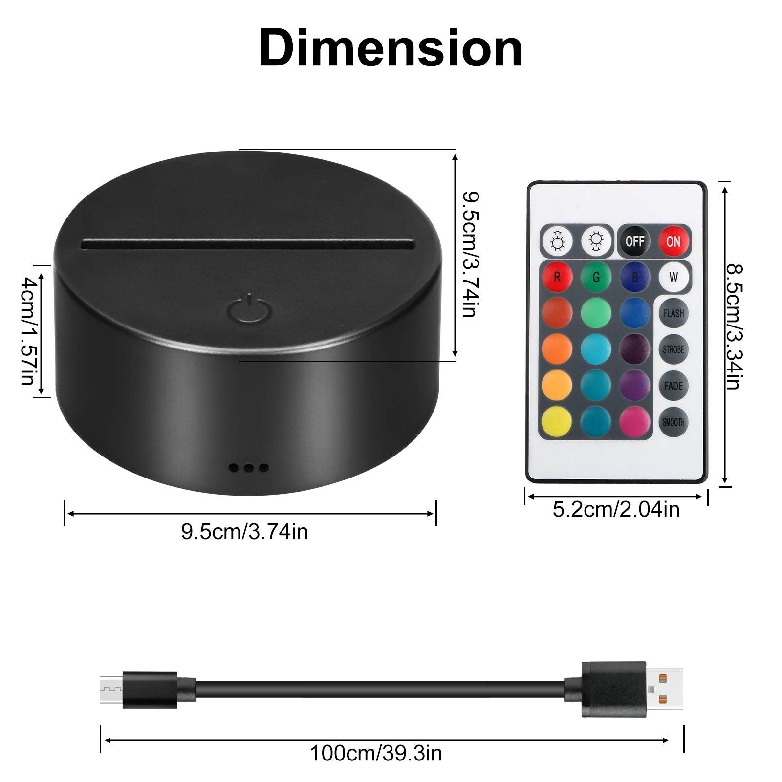 4 Lampade LED 3D Con Telecomando E USB | Pannelli Acrilici Colorati RGB 16 Colori Per Decorazione Casa, Negozio O Festa