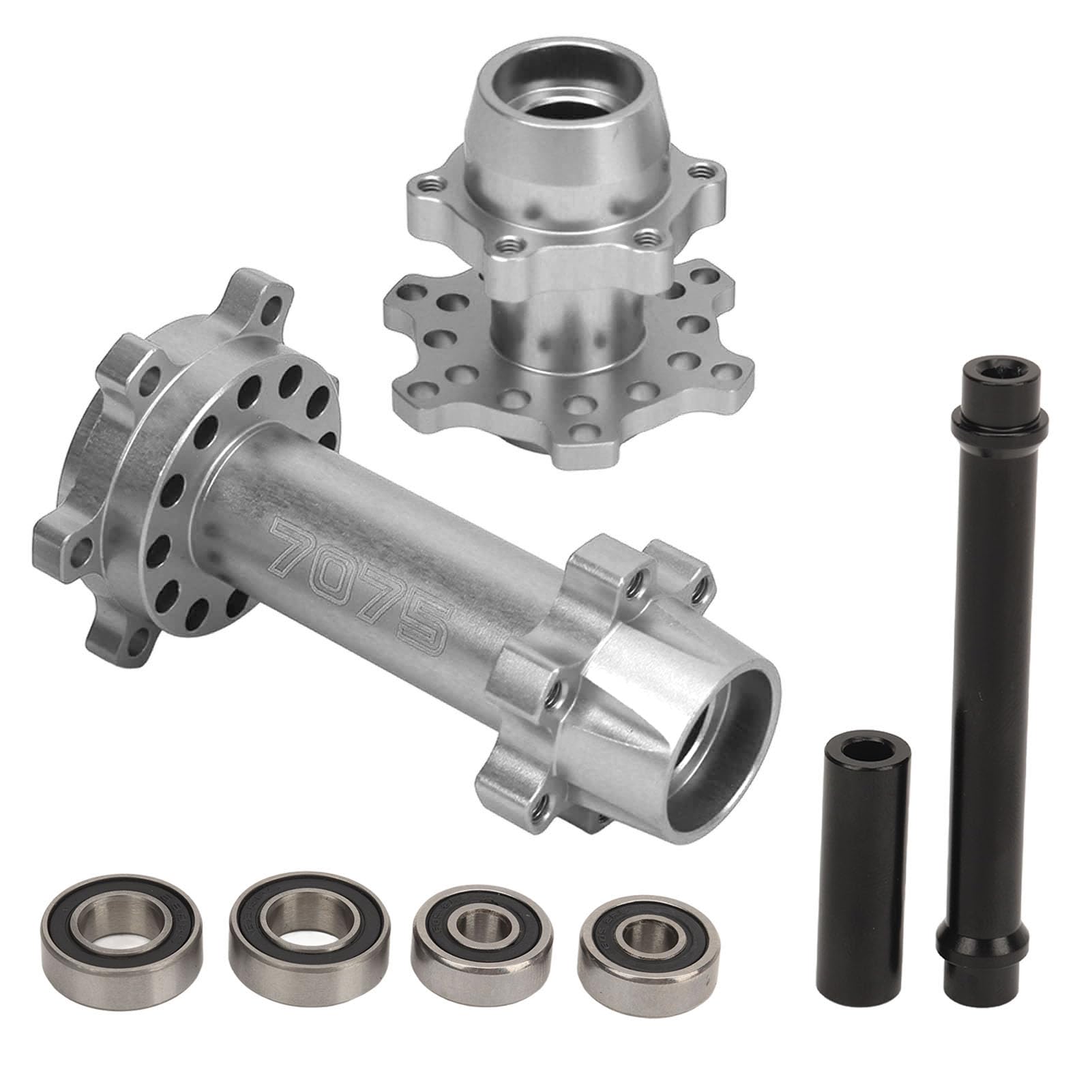 Moyeux Hexagonaux de Roue de Moto, Accessoires d'échelle de Véhicule de Moyeu Hexagonal de Roue Arrière Avant en Aluminium RC pour Moto électrique LOSI 1/4 Promoto MX (Silver