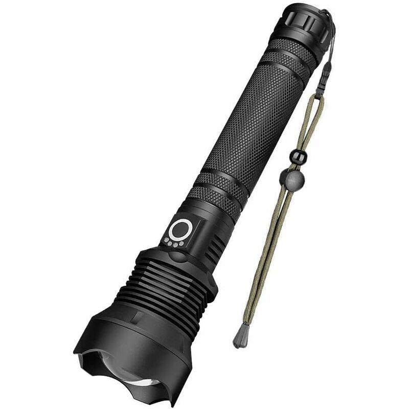 Lanternă LED, 90000 lumeni, lanternă portabilă ultra-puternică XHP70, reglabilă și cu zoom, impermeabilă, lanternă reîncărcabilă USB